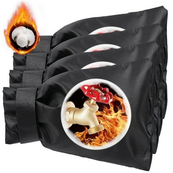 2Pack Black Faucet Cover for Winter,Outdoor Anti-Freeze Faucet Cover,Thickened Spigot Insulated Covers,Garden Hose Cover Socks,Waterproof Spigot Cover 7.1” x 9.8”