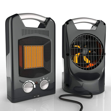 Royal 1500W Quiet Ceramic Space Heater with Adjustable Thermostat, Portable Electric Heater Fan with Overheat Protection, Oscillation, and Carrying