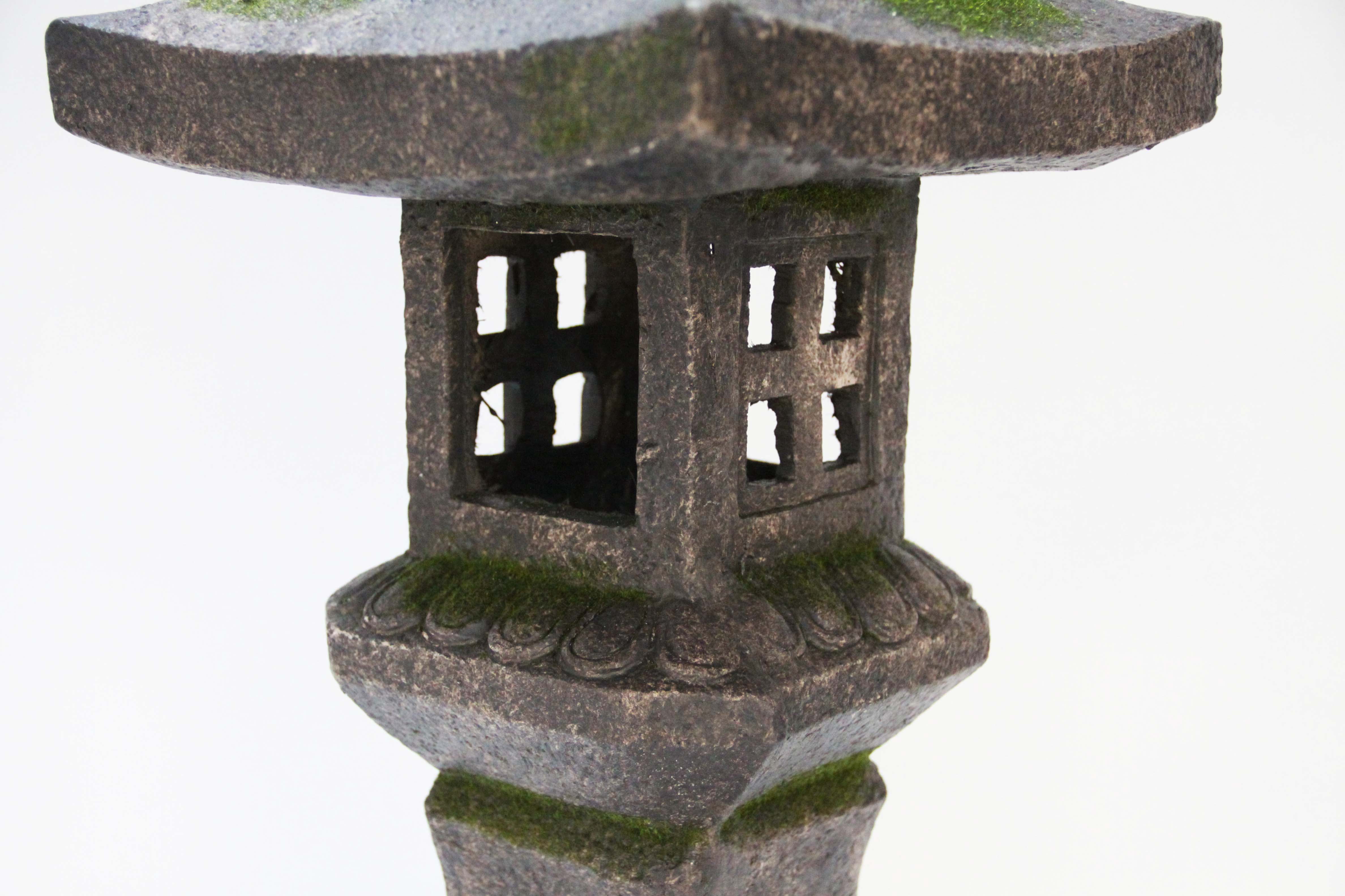 26.25" Stone Multi Purpose Pagoda Lantern with Magnetic Door