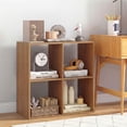 thumbnail image 2 of Costway 4-Cube Bookshelf, Modern Cubby Bookcase with Back Guardrail & Anti-tipping Kits Natural, 2 of 10