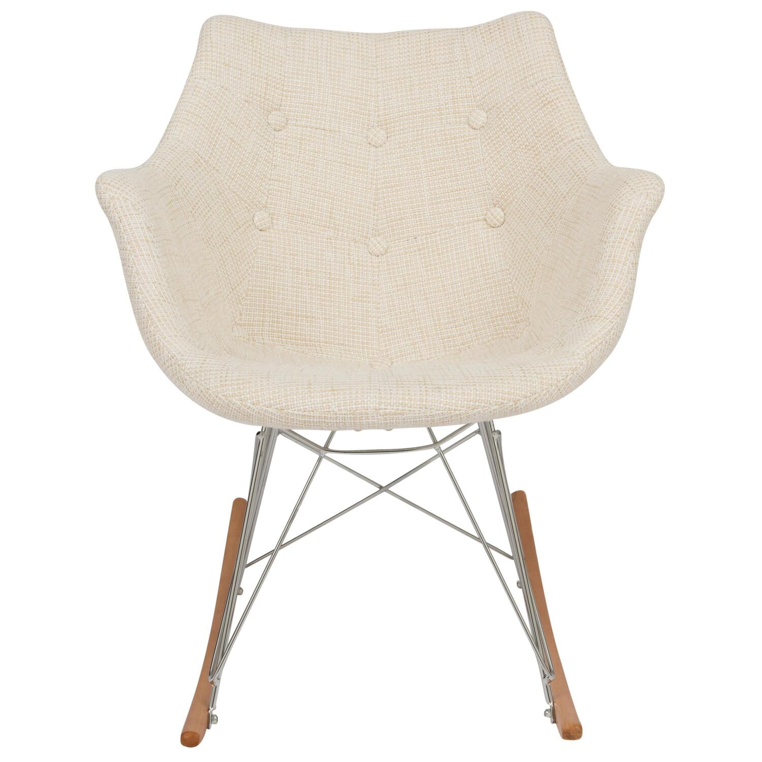 Kids Rocking Chair - Fabric Eiffel Design, Comfortable Child Size Seating for Nursery & Playroom