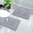 thumbnail image 4 of Juego de Alfombrillas de Baño SHACOS en Forma de U 40x60 cm y 50x60 cm Gris, 4 of 8