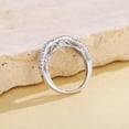 thumbnail image 4 of SFTING Wedding Band for Women Twisted Halo Engagement Rings 5A CZ Infinity Band Silver 18K Plated Anniversary Mother's Day Gift for Her Size 7, 4 of 8