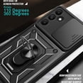 thumbnail image 5 of Heavy Duty Case for Samsung Galaxy A15 5G with Slide Camera Cover & Magnetic Rotatable Ring Kickstand, Military Grade Shockproof Protection Phone Case for Samsung Galaxy A15 5G SJ-Black, 5 of 10