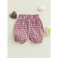 thumbnail image 5 of Nygoyerh Baby Girls Bloomers Shorts Plaid Print Elastic Waist Ruffled Detail Short Pants Infant Clothing 3M 6M 9M 12M 18M 24M, 5 of 7