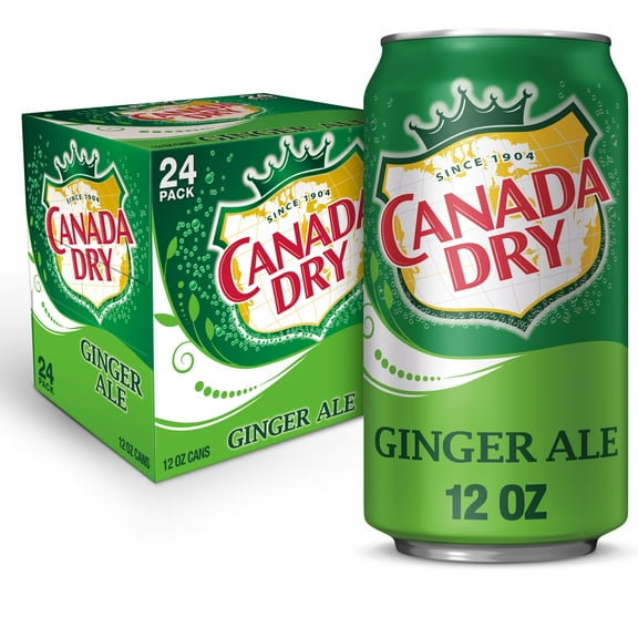Canada Dry Caffeine Free Ginger Ale Soda Pop, 12 fl oz, 24 Pack Cans