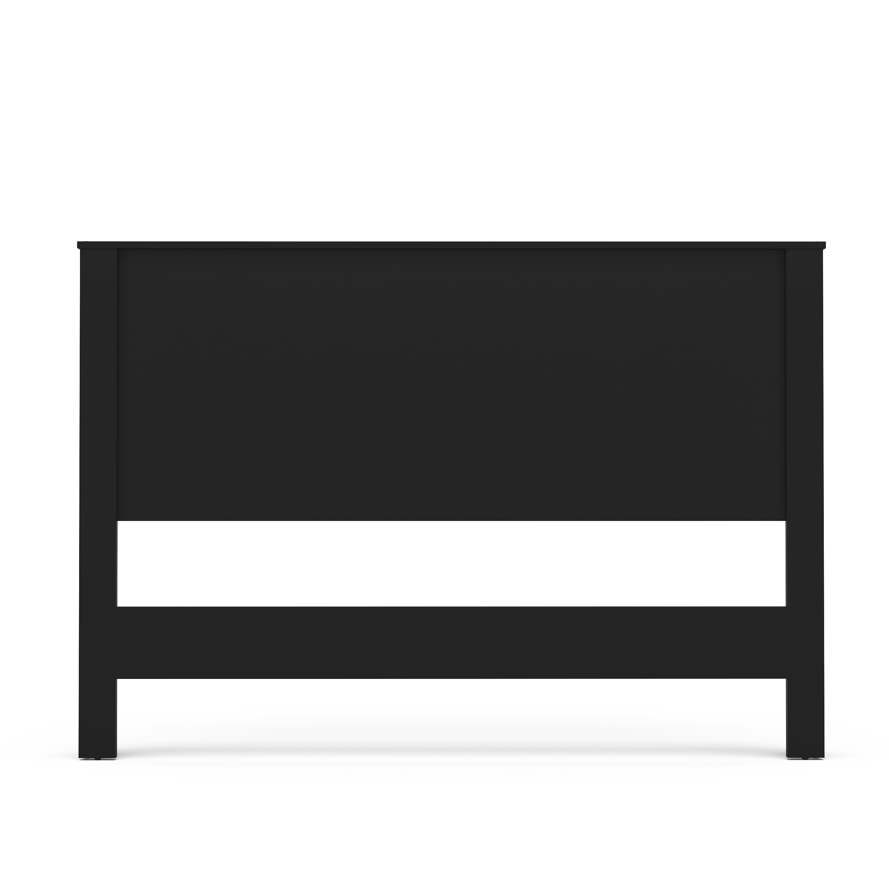 Polifurniture Juliette Full Size Wood Panel Headboard, Black