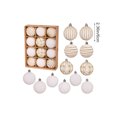 thumbnail image 3 of HOARBOEG 12Pcs Flocked Christmas Ornaments Set, 2.36in Holiday Tree Decorations with Assorted Styles, Hanging Decor for Xmas, Parties, Weddings & Home, 3 of 6