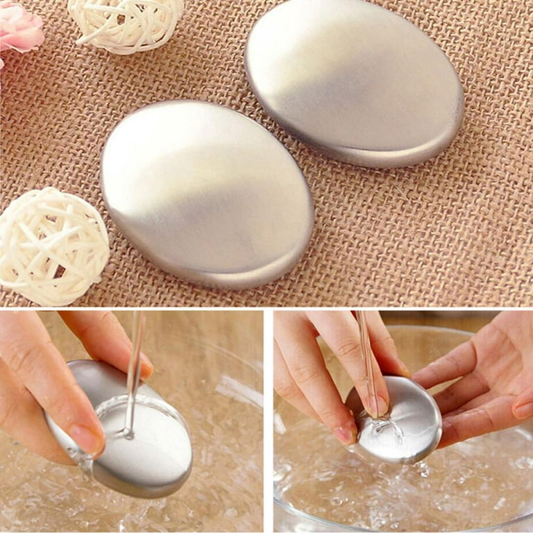 2 Pack Stainless Steel Soap Bar Magic Odor Remover Eliminating