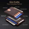 thumbnail image 3 of Buffway Slim Minimalist Front Pocket RFID Blocking Leather Wallets for Men and Women - Cross Coffee, 3 of 8