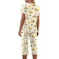 thumbnail image 6 of Easter Women Pajama Set 2026 Lounge Egg Bunny Printed Plus Size Short Sleeve Shirts and Capri Pant Pjs Set 2 Piece Outfits, 6 of 7