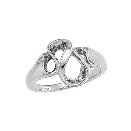 Round Loop Earrings - 14K White Gold Contemporary Loop Ring