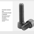thumbnail image 4 of 20 Pieces Alloy Steel Hexagonal Screw Stud Smooth Thread Fastener Screws Bolts Nut Fastener Professional Mechanical Repairing Accessory M8x16, 4 of 8