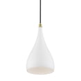 thumbnail image 3 of 41171-13 Livex Lighting Metal Shade - 1 Light Mini Pendant in Metal ShadeCoastal Style - 6.25 Inches wide by 17 Inches high-Textured White/Antique, 3 of 11