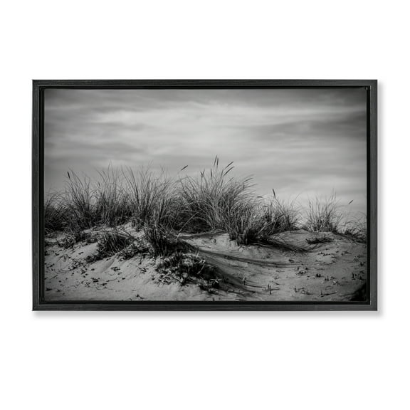 Stupell Industries Point Reyes Beach Dunes Landscape & Nature Photography Black Floater Framed Canvas Art Print Wall Art, 25 x 17