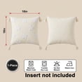 thumbnail image 5 of Fuebueo 18" White Star Throw Pillow with Tassels, Textured Cream Square Decorative Cushion for Sofa Bed Office, Boho Accent Pillow, 5 of 8