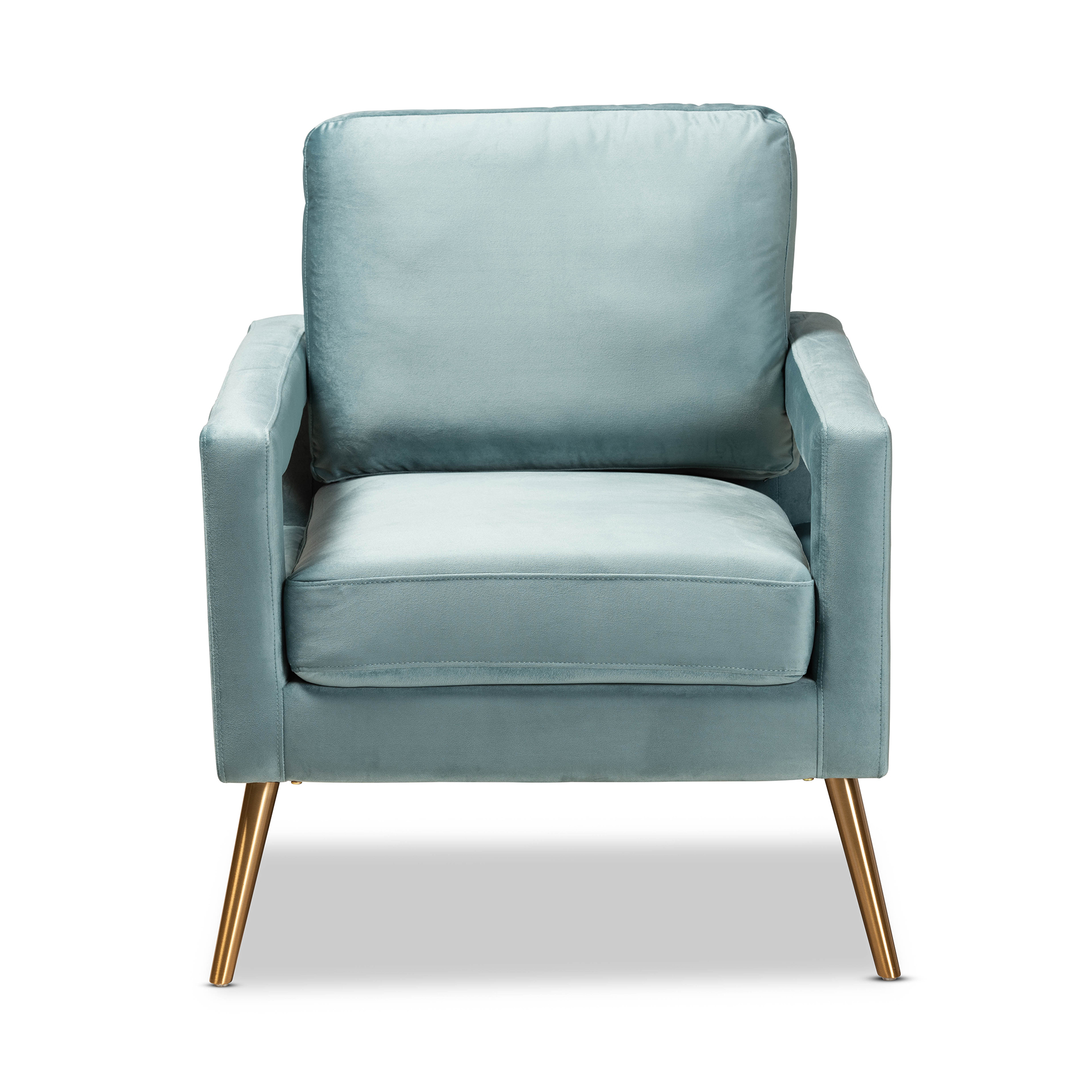 Baxton Studio Leland Club Chair, Light Blue