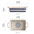 thumbnail image 3 of Bico Blue Talavera Stoneware Baking Dish Set, Set of 2, Large & Medium Rectangular Baking Pan Set, Lasagna Pan, Casserole Dish, Microwave, Dishwasher and Oven Safe, 3 of 5