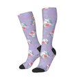 thumbnail image 2 of Bingfone Compression Socks for Women and Men Long Socks for Running Athletic Cycling Nurse-Swan With Stars, 2 of 8