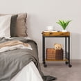 thumbnail image 4 of Rolling Side Table End Table w/Removable Serving Tray Nightstand Storage Shelf, 4 of 8