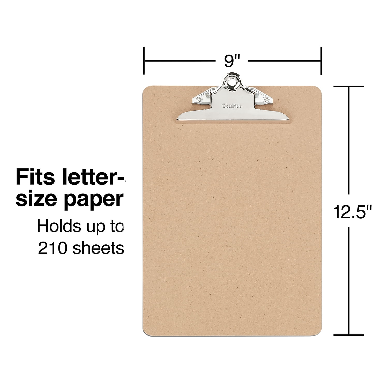Staples Hardboard Clipboards Letter Size Natural Brown 9/Carton ST44291-CCVS