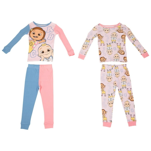 Cocomelon The ABCs Ensemble de Pyjama 4 Pcs à Manches Longues pour Tout-Petits - Tout-Petit 2T