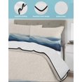 thumbnail image 4 of Blue Beige Ombre Queen Size Down Alternative Comforter, Lightweight Comforter Quilt Bedding Set with Pillow Shams Minimalist Ocean Waves Linen All Seasons Bed Comforter Duvet Insert 90"x96", 4 of 7