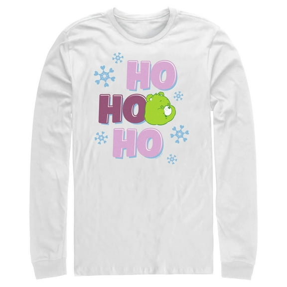 Men's Care Bears Good Luck Bear Ho Ho Ho Long Sleeve Shirt