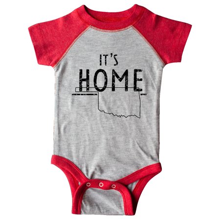 

Inktastic It s Home- State of Oklahoma outline Distressed Text Gift Baby Boy or Baby Girl Bodysuit