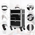 thumbnail image 4 of HOMCOM Aluminum Makeup Train Cases, Cosmetic Jewelry Organizer Trolley, 4 of 10
