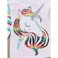 thumbnail image 4 of Unicorn Toddler Kids Girls Summer Long Sleeve Tops T-shirt Clothes Casual 1-6T, 4 of 5