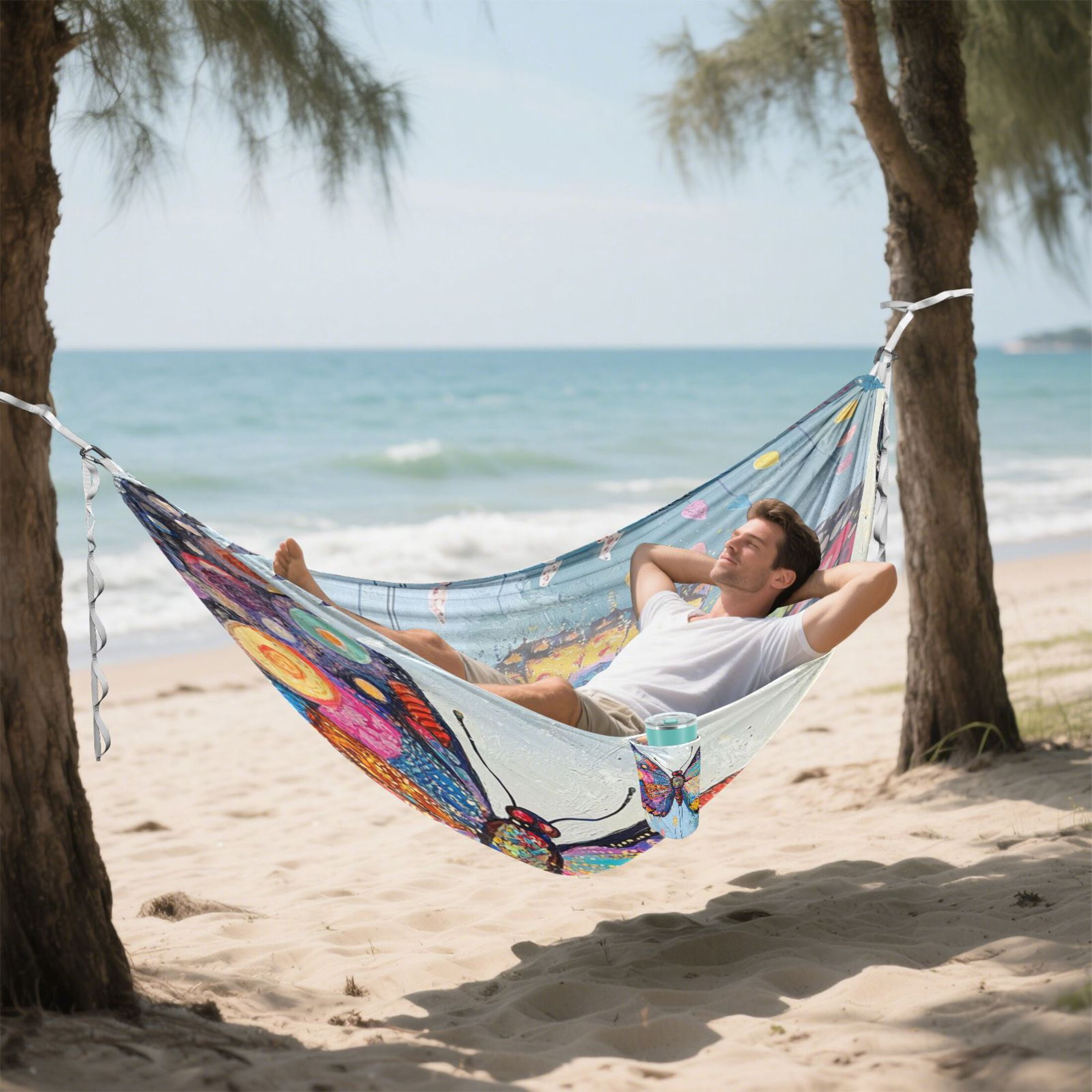 Hammock Camping Hammock Nylon Portable Hammock Travel Camping Hammock Cool Colorful Butterflies