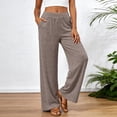 thumbnail image 2 of GEWSEY Pajama Pants for Women Soft Comfy Pajama Sleep Bottoms Casual Stretch Wide Leg Lounge Pants with Pockets (Coffee, L), 2 of 6