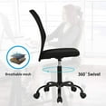 thumbnail image 5 of Armless Office Chair Mesh Desk Chair Adjustable Mesh Computer Chair No Arms Task Rolling Chair with Quiet 360°Swivel Wheels for adults, Black, 5 of 8