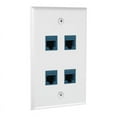 thumbnail image 2 of Quaqdae Ethernet Wall Plate 4 Port Wall Plate Female-Female Compatible with for Cat7/6/6E/5/5E Ethernet Devices -Blue, 2 of 3