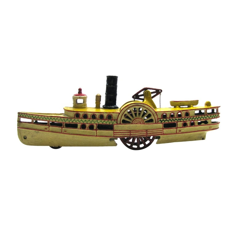 Vintage Cast Iron Mechanical Steam Riverboat Ferry Replica Antique Home Decor Vintage Cast Iron Mechanical Steam Riverboat Ferry Replica Antique Home Decor