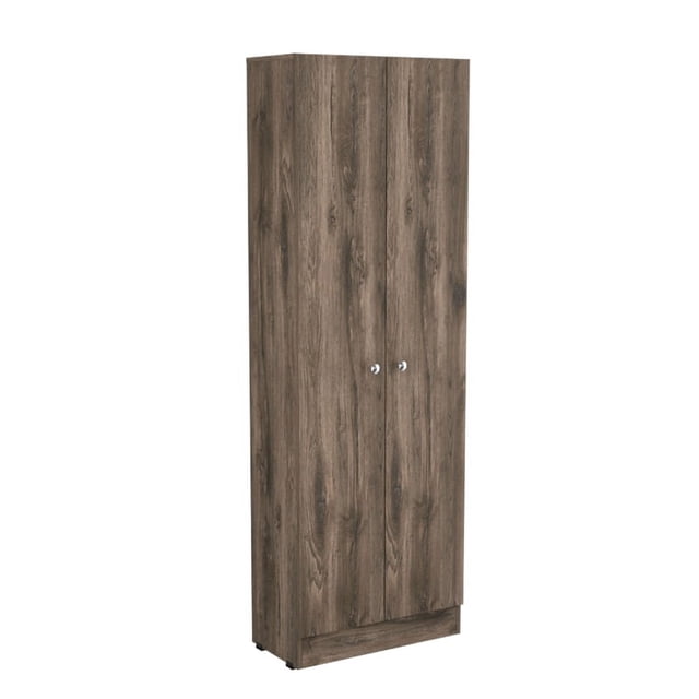 FM FURNITURE Virginia 5-Shelf Modern Engineered Wood Storage Cabinet in Brown