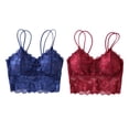 thumbnail image 1 of 2 Piezas De Encaje Completo Extraíble Acolchado Transpirable De Encaje Ropa Interior Yinane Chaleco de encaje Bralette para mujer, 1 of 8