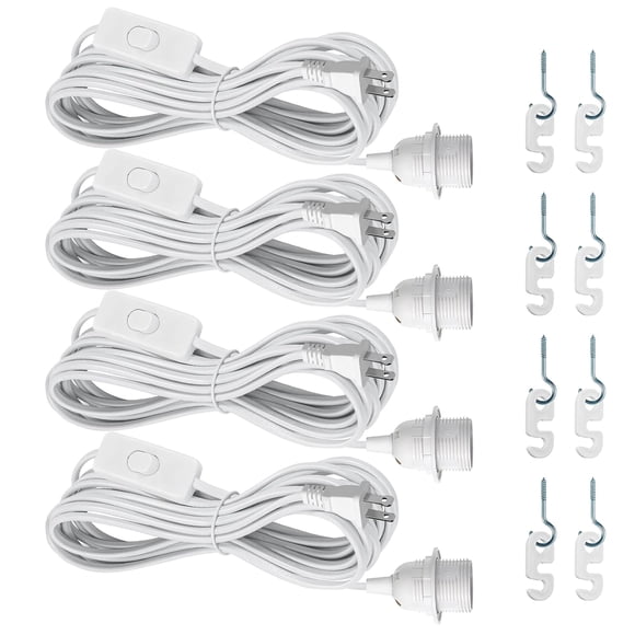 Kit de casquillos para bombillas Zarnicy E26/E27, 16 pies, 110 V, paquete de 4