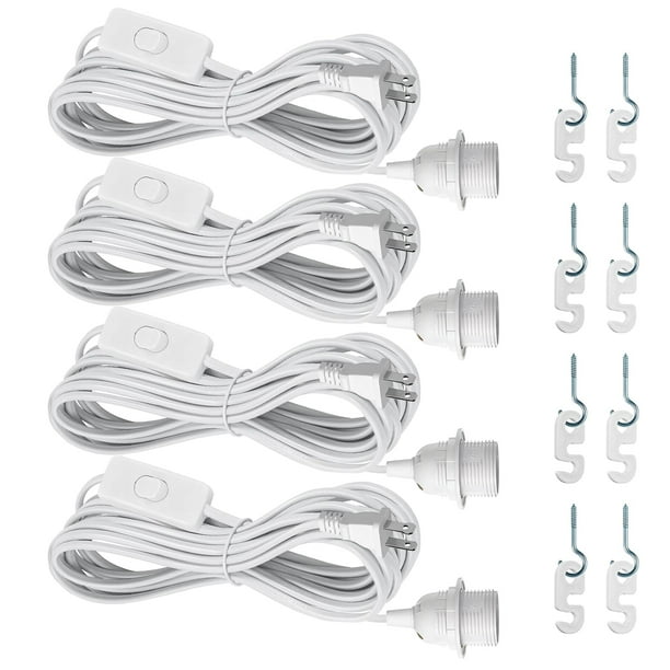 Kit de casquillos para bombillas Zarnicy E26/E27, 16 pies, 110 V, paquete de 4