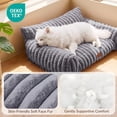 thumbnail image 4 of Exclusivo Mezcla Sofa Pet Bed with Raised Backrest for Small Dogs, 24"x18" Cozy Plush Cord Couch Dog Bed, Removable Washable Cover, Dark Grey, 4 of 6