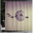 thumbnail image 4 of Ambesonne Galaxy Shower Curtain, Fiction Space Warfare, 69"Wx75"L, Brown Grey, 4 of 5