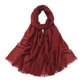 thumbnail image 4 of GPOECD Solid Color Long Scarf for Soft Breathable Versatile Fashion Wrap Shawl Elegant Daily Wear Neck Scarf for Women with Lightweight Z11-Brick Red,One Size, 4 of 5