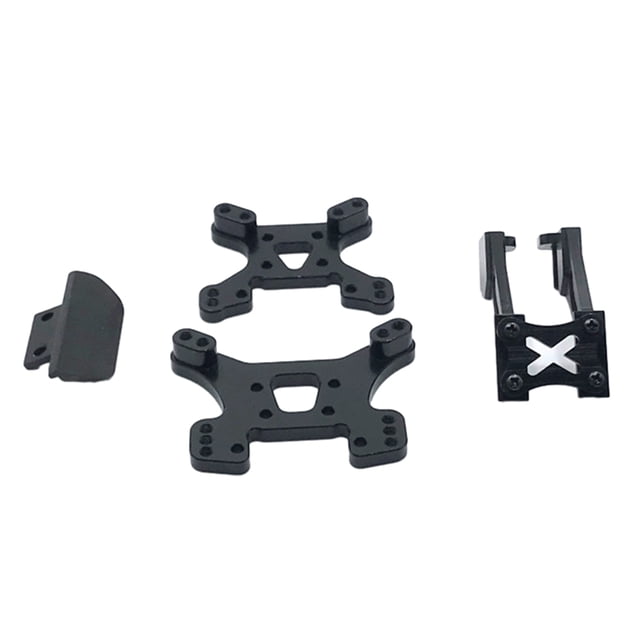 Bewildely RCGOFFLOW-ala trasera estable de aleación de aluminio, 4 piezas, para 1/14 Rc, ala trasera Wltoys 144001, pieza de coche RC, Kits de construcción modelo Negro
