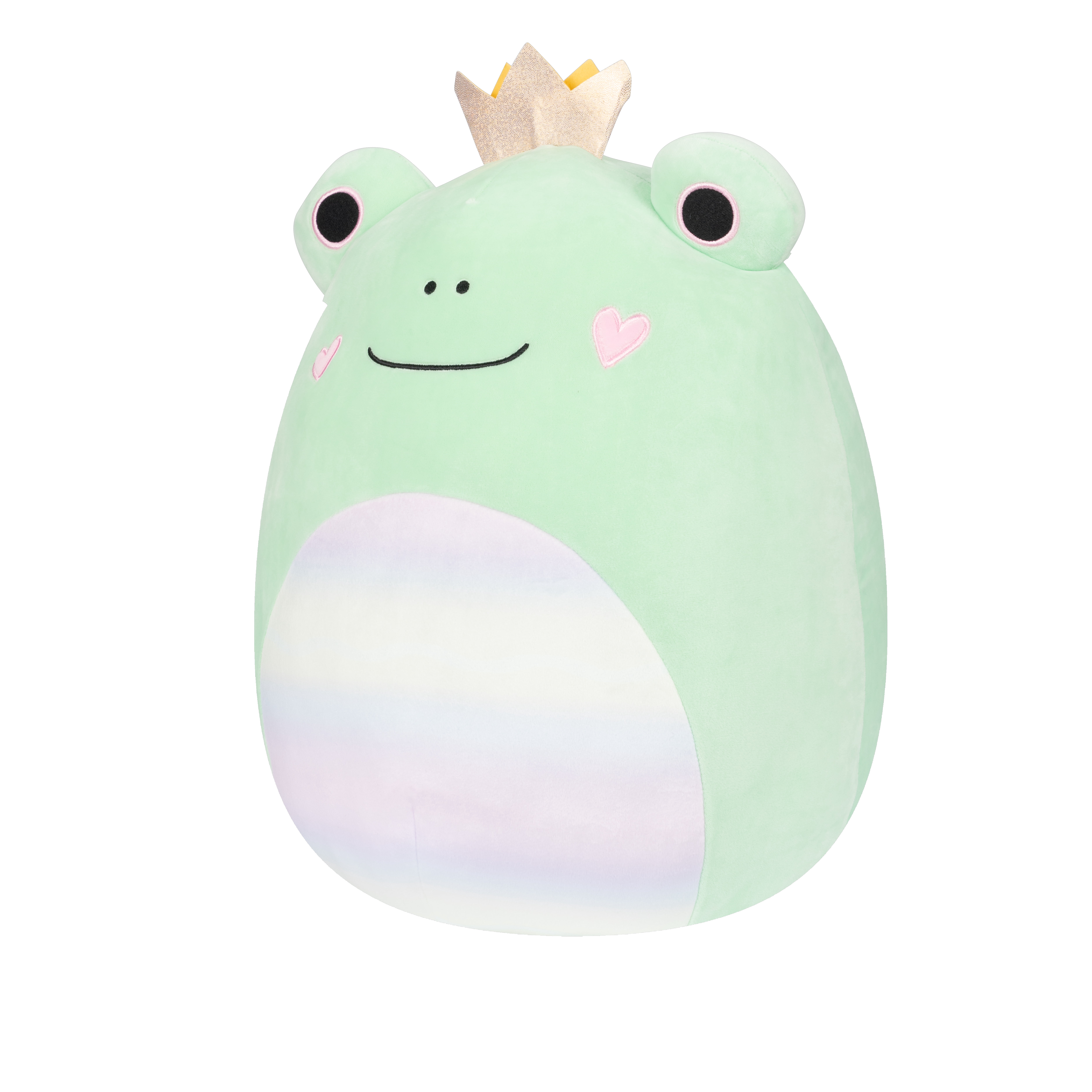 Squishmallows 16 inch Fenra the Green Gradient Frog with Heart Cheeks and Crown - Child's Ultra Soft Plush Toy
