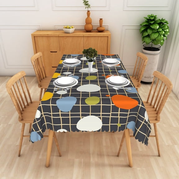 Nanqianyi Rectangular Tablecloth 60x70,Abstract Stain Proof and Oil-resistant Table Cover for Kitchen Restaurant