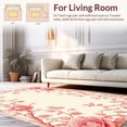 thumbnail image 2 of ODIKA 6' x 9' Machine Washable Non-Slip Area Rug, Victorian Rose High Traffic Rug, Peach, 203387, 2 of 7