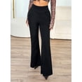 thumbnail image 3 of Women's Petite High Waist Slant Pocket Flare Leg Pants, 3 of 8