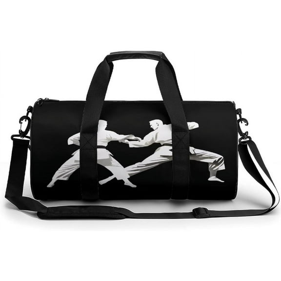 Karate Small Gym Bag Waterproof Travel Workout Duffle Tote Bag with Wet Pocket for Men Women