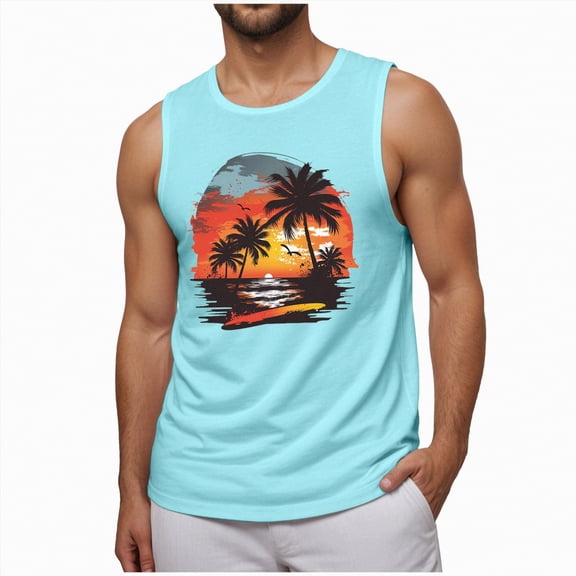 Hessimy Men's Gym Tank Tops Y-Back Workout Muscle Tee Training Bodybuilding Fitness Sleeveless T Shirts(Mint Green,L)